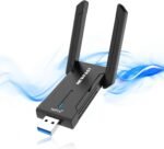 NEWFAST USB WiFi Adapter for PC 5400Mbps WiFi6E Adapter, USB3.0 Wi-Fi 6 for PC 6GHz/5GHz/2.4GHz USB WiFi Antenna Compatible Windows 11/10, MU-MIMO - Image 2