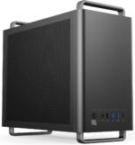 NEWWAY 2025 - Portable Mini Tower PC Case - Compatible with Mini-ITX, ITX, Micro-ATX - Type C USB - 1 Fan Included 9mm 3 Pins Molex - Metal Mesh Wall (Black) - Image 2