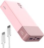 NOBIS External Mobile Battery 20000mAh, PD3.0 45W Portable Battery Quick Charge, QC4.0 Power Bank with LED Display for MacBook, Phone 15 14 13 Pro S23 S22 (Pink) - Image 2