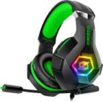 Ozeino Gaming Headset for PS4 PS5 PC Xboxone, Headphones with Microphone, Stereo Bass, Volume Control, RGB LED - Image 2