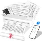 P83 Portable Thermal Printer A4, Inkless Bluetooth Printer with 1 Rolls of Thermal Paper, Compatible with iOS/Android/Windows/Mac, Ideal for Travel, Office and Study, White Grey - Imagen 2