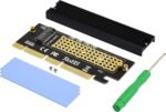 PCI Express 3.0 4X 8X 16X to M.2 NVMe and AHCI SSD Adapter Card with Heatsink, without Stand and Compatible with Samsung 960 970 EVO Pro WD, Black - Image 2