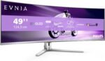 Philips Evnia 49M2C8900AM 49-Inch Curved QD OLED Gaming Monitor, 240 Hertz, 0.03ms GtG, HDR400, Ambiglow (5120x1440, HDMI 2.1, DisplayPort 1.4, USB-C, USB Hub) White - Image 2