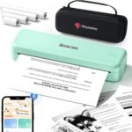 Phomemo M834 Thermal Printer A4, Wireless Portable Printer, Smartphone Connection by Bluetooth, Supports A4 Thermal Paper, with Carrying Case and 4 Rolls of Thermal Paper, Green - Imagen 2
