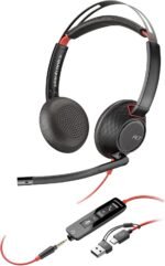 Poly Blackwire 5220 wired headset - Flexible boom microphone with noise cancellation - Ergonomic design - Connection to PC/Mac or mobile phone via USB-C, USB-A or 3.5mm jack - Image 2