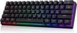 Portable 60% Mechanical Gaming Keyboard, 60% Wired Gamer Keyboard with Blue Switches, Customization LED Backlit, 61 Keys, Ultra Compact Mini Office Keyboard for PC/Mac/Xbox, Easy to Carry on Travel - Image 2
