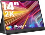 Portable Monitor 14 Inch 2K USB C HDMI Gaming Monitor, Ultra-Thin IPS Display with Smart Cover and Speakers, 2160x1440P Screen for Laptop, HDR Plug & Play, External Monitor for PC - Image 2