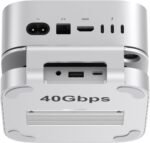 Qwiizlab Hub di supporto in alluminio con USB4 40Gbps Thunderbolt SSD Enclosure per Mac Mini M4/M4 Pro, 3 USB-A 2.0, supports M.2 NVMe PCIe SSD Fino to 8TB (Argento) - Image 2