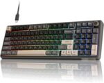 RK ROYAL KLUDGE R98 Pro Wired Mechanical Keyboard, 96% US Layout Gaming Keyboard with Numeric, RGB, Volume Knob, Gasket Structure, PBT MDA Keycaps, Hot-Swappable Pre-Lubed Linear Switch - Imagen 2