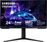 SAMSUNG Odyssey G3 (G30D) - 24-inch Gaming Monitor, 1ms, 180Hz, AMD FreeSync, Adjustable Support, Black Equalizer, Virtual Point of View, Eye Saving Mode, No Blinking, - Imagen 2