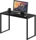 SHW 32 Inch Computer Desk for Home Office, Black - Imagen 2