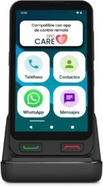 SPC Zeus 2 + Case | Smartphone for Elderly Compatible with App for Control and Remote Location | Easy Mode, Physical Buttons, XXL Icons | 5" Screen, Two Cameras, 64GB | Charging Dock, SOS Button - Image 2