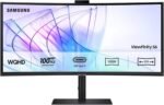 Samsung LS34C652VAUXEN 34" ViewFinity S6 S65VC Monitor with Ultra WQHD Resolution, HDR10, Integrated Camera, USB-C Port, LAN Port, Eye Care, Black - Imagen 2