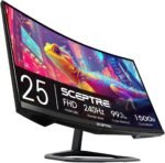 Sceptre Curved Gaming Monitor 24.5 Inch Up to 240Hz 1080p R1500 1ms DisplayPort x2 HDMI x2 Built-in Speakers Blue Light Changing - Machine Black 2023 (C255B-FWT240) - Imagen 2