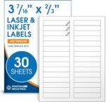 Spartan Industrial Laser and Inkjet Printable Labels, 3 7/16" x 2/3", 30 Sheets, 900 Labels Total for File Folders, Organization, School Supplies, Mail - Image 2