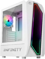 Spirit Of Gamer - Infinity Artic | White RGB Mid ATX Gaming PC Case | Empty Gaming PC Tower with Tempered Glass Sidewall | ATX, mATX, ITX Compatible | 2 PC Fans - Imagen 2