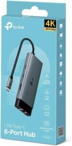 TP-Link UH6120C USB 3.0 Hub UH6120C, 6 USB Ports and 2 Type-C Charging Ports, Transfer Speed up to 5Gbps, Fast Charge 5V/2.4A, Compact and Portable Design, Windows, Mac and Linux - Imagen 2