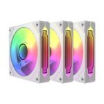 TZMRIT Prism 4 Pro RGB Fan 120mm Black 5V 3-Pin Synchronizable Mirror 4-Pin PWM ARGB PC Case (White Reverse Flow-X3) - Image 2