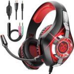 Tatybo Gaming Headphones, Gaming Headset with 3D Surround Bass, Noise Reduction Microphone and Protein Pads, for PS4 PS5 Xbox PC Laptop - Imagen 2