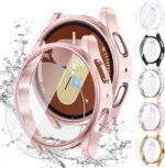 Tensea [5+5 Pack Screen Protector Case for Samsung Galaxy Watch 7 40mm, Hard PC Accessories/HD Anti-Fog Tempered Glass Protective Film, Cover Set - Image 2