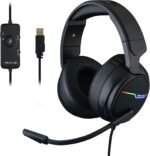 The G-Lab Korp Thallium Gaming Headset – USB 7.1 Digital Surround, Noise Cancelling Microphone, RGB LED – Compatible with PC PS4, PS5, Black - Image 2