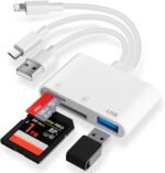 USB SD Card Reader, Lightning SD Cards Adapter with SD/TF Card Slot and USB Port, USB C/A Memory Card Reader Adapter Card Reader for iPhone 15, Laptop, Tablet - Image 2