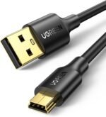 Ugreen Gold Plated High Speed 480Mbps USB 2.0 A Male to 5-Pin Mini B Cable for cellular phones, MP3 players, digital cameras and PDAs etc (3ft, Black) - Imagen 2