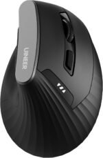 Uineer Ergonomic Wireless Mouse, Bluetooth Multi-Device Mouse (2.4G + BT4.0/BT5.0), 4 Adjustable DPI, Comfort and Stress Reduction on the Wrist, Ideal for Use at Home, Office, Black - Image 2