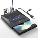 Unitek External CD DVD Drive, USB C Portable CD/DVD+/-RW, DVD Player with SD Card Reader, USB 3.0, USB C, CD ROM Burner Compatible with Laptop, PC,Windows,Linux,OS, Surface (Black) - Imagen 2