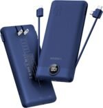 VEGER Portable iPhone Charger Built-in Cables and Wall Plug, 10000mAh Fast Charging Slim USB C Charger, Travel Essential Battery Compatible with iPhone, iPad, Samsung, etc. - Image 2