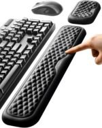 Vaydeer Ergonomic Memory Foam Wrist Rest Set for Keyboard and Mouse for Office, Gaming - Black - Imagen 2