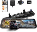 WOLFBOX G900 Pro 12" Dash Cam Rearview Mirror with 8MP STARVIS 2 IMX678, 5.8GHz WiFi, 4K+2.5K Car Rearview Camera, Gift Card, Voice Control, G-Sensor and GPS, Loop Recording - Image 2