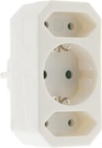 Zenitech, Triplite Schuko Power Strip 2x2.5A + 1x16A - Ideal for Home and Office - Practical Multi-Outlet - White - 2x2.5A + 1x16A - 3 Outlets - Imagen 2