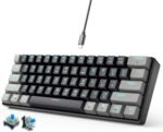 abucow Teclado mecánico 60 % para juegos con interruptor azul, teclado compacto con cable, antifantasma, sin conflicto, 61 teclas intercambiables, diseño ergonómico para Windows/Mac - Imagen 2