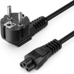 deleyCON 3m Shock Proof Power Cable Plug Type F (EEC 7/4) 90° Angled IEC C5 Plug 2.5 Amp TV Monitor Laptop Notebook Power Supply - Black - Image 2