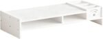 PC Monitor Riser Stand 11cm Computer Monitor Stand 2 Tier Desk Shelf with Organizer for Keyboard, Phone and Cable, Computer, Laptop or TV, Office - Imagen 7