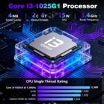 Laptop PC Gaming 15.6 Inch 16GB RAM 1TB SSD Laptop Processor i3-1025G1 Up to 3.4 GHz, Backlit Keyboard, Metal Case and Fingerprint Unlock - Imagen 4