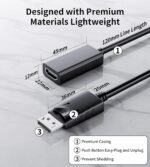 BHHB DisplayPort to HDMI with Latch, One-Way Transmission Suitable for High Definition TVs, Computers, Monitors, Desktops, Laptops, Projectors and More - Image 5