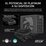 CORSAIR HX1200i (2025) Ultra Quiet Fully Modular 12V-2x6 Wired ATX Power Supply - ATX 3.1 and PCIe 5.1 Compliant, Cybenetics Platinum Efficiency - Black - Imagen 4