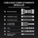 CORSAIR HX1200i (2025) Ultra Quiet Fully Modular 12V-2x6 Wired ATX Power Supply - ATX 3.1 and PCIe 5.1 Compliant, Cybenetics Platinum Efficiency - Black - Imagen 6