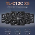 Thermalright TL-C12C X5 CPU Fan, Black 1550RPM PC 120mm Computer Case Cooler, PWM Control Fan for Liquid Cooler and CPU Cooling - Imagen 3