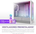 NZXT H5 Flow RGB - Compact ATX Mid-Tower Case for Gaming PC - High Airflow - RGB F360 (CV) Fan Included - 360mm Front and Top 240mm Radiator Bracket - White - Imagen 6