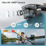 Drone for Kids and Adults with 1080P HD Camera, RC Folding Quadcopter Drone, Brushless Motor, One Button Takeoff/Landing, 2 Batteries, Toy for Boy Birthday Gifts (Black) - Image 3