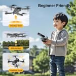 Drone for Kids and Adults with 1080P HD Camera, RC Folding Quadcopter Drone, Brushless Motor, One Button Takeoff/Landing, 2 Batteries, Toy for Boy Birthday Gifts (Black) - Image 4