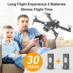 Drone for Kids and Adults with 1080P HD Camera, RC Folding Quadcopter Drone, Brushless Motor, One Button Takeoff/Landing, 2 Batteries, Toy for Boy Birthday Gifts (Black) - Image 7