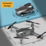 Drone for Kids and Adults with 1080P HD Camera, RC Folding Quadcopter Drone, Brushless Motor, One Button Takeoff/Landing, 2 Batteries, Toy for Boy Birthday Gifts (Black) - Image 9