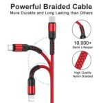 RAVIAD 3 in 1 Multi Charging Cable, Nylon Multi USB Charger Cable Multiple Micro USB Type C Compatible with Samsung Galaxy S10/S9/S8/S7/S6, Huawei P30/P20/P10, Redmi Note 7/Mi A3/A2/A1 - Imagen 6