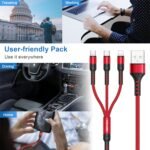 RAVIAD 3 in 1 Multi Charging Cable, Nylon Multi USB Charger Cable Multiple Micro USB Type C Compatible with Samsung Galaxy S10/S9/S8/S7/S6, Huawei P30/P20/P10, Redmi Note 7/Mi A3/A2/A1 - Imagen 8