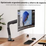 Monitor Stand 1-Monitor for 17-49 Inch Screens – Ultrawide Monitor Arm, Tilting, Height Adjustable, Rotary, Max Load 20 kg, VESA 75/100 mm, Black - Imagen 8