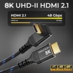 deleyCON HDMI 2.1 Cable 8K 4 m Ultra High Speed 48 Gbps Cable with Angled Connector (90°) – Ideal for TV, Monitor, PS4, PS5, EARC, HDR10+ – 10K/8K@60Hz, 4K@120Hz/144Hz and 2K@240Hz - Imagen 4
